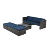 Patio Furniture, Outdoor Furniture, Seasonal PE Wicker Furniture,5 Set Wicker Furniture With Plywood - Image 2