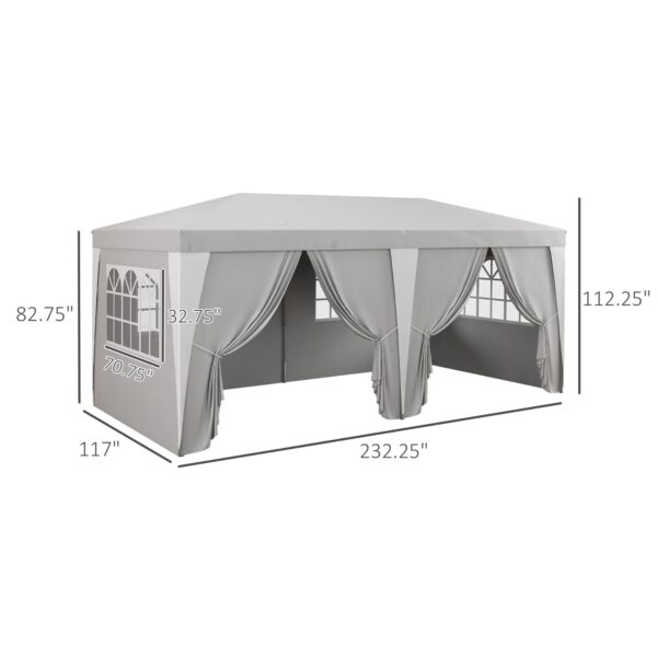 Outsunny 19 X 10' Pop Up Canopy Tent With 6 Removable Sidewalls, 4 Windows, Large Ez Up Canopy With - Image 7