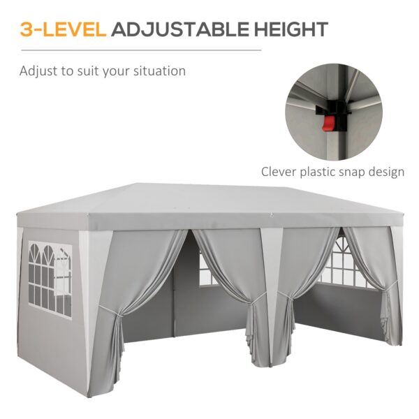 Outsunny 19 X 10' Pop Up Canopy Tent With 6 Removable Sidewalls, 4 Windows, Large Ez Up Canopy With - Image 8