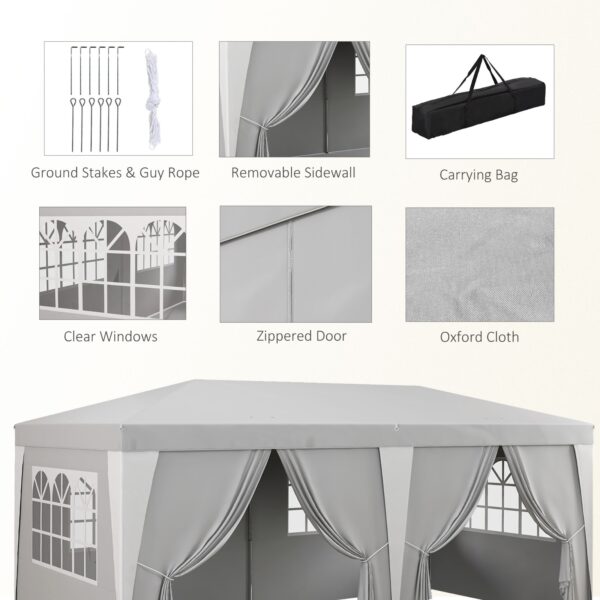 Outsunny 19 X 10' Pop Up Canopy Tent With 6 Removable Sidewalls, 4 Windows, Large Ez Up Canopy With - Image 2