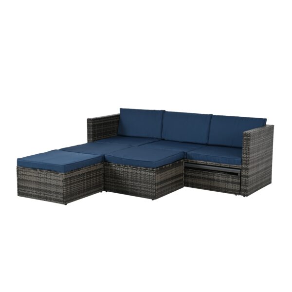 Patio Furniture, Outdoor Furniture, Seasonal PE Wicker Furniture,5 Set Wicker Furniture With Plywood - Image 4