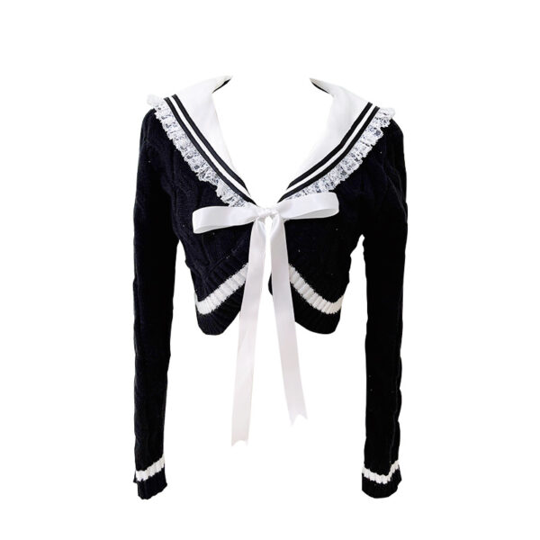 Design V-neck Knitted Jacket With Slim Waist - Image 5