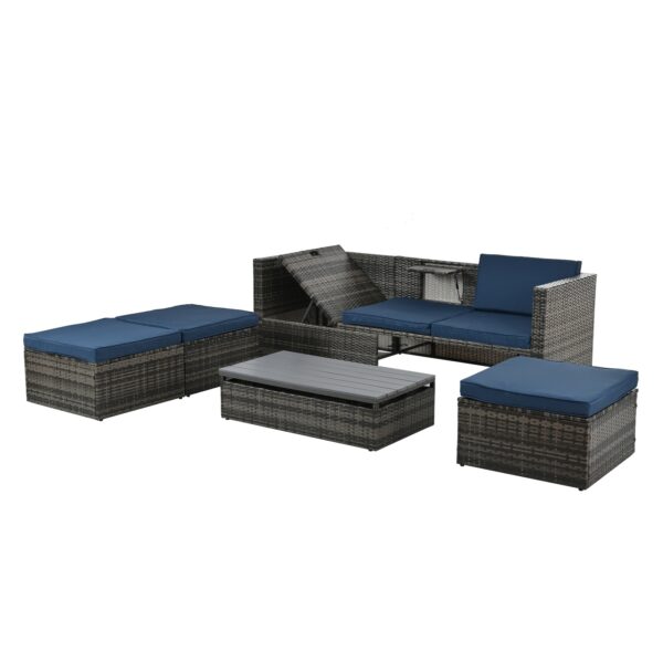 Patio Furniture, Outdoor Furniture, Seasonal PE Wicker Furniture,5 Set Wicker Furniture With Plywood - Image 3