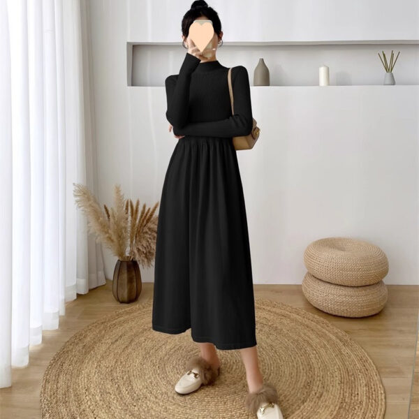 Autumn And Winter New Elegant Inner Match Loose Oversized Knit Dress - Image 8