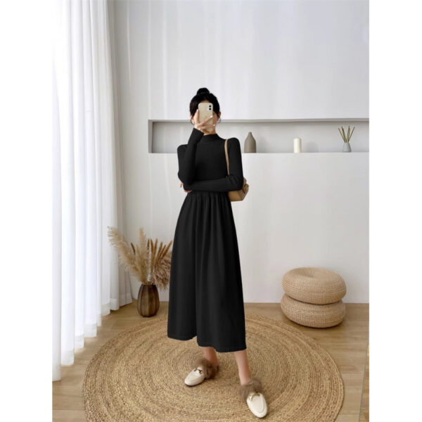 Autumn And Winter New Elegant Inner Match Loose Oversized Knit Dress - Image 5