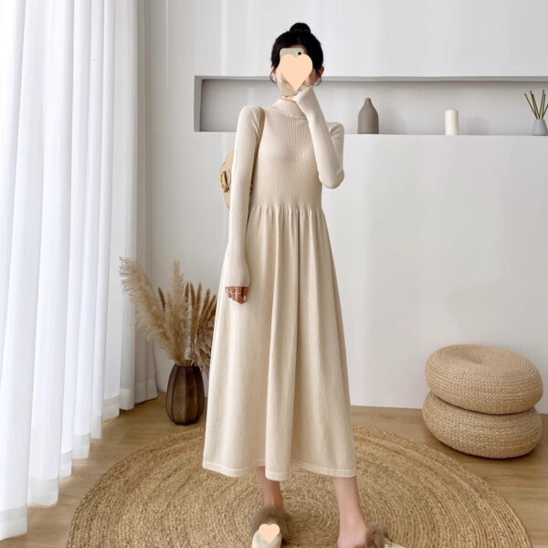 Autumn And Winter New Elegant Inner Match Loose Oversized Knit Dress - Image 7