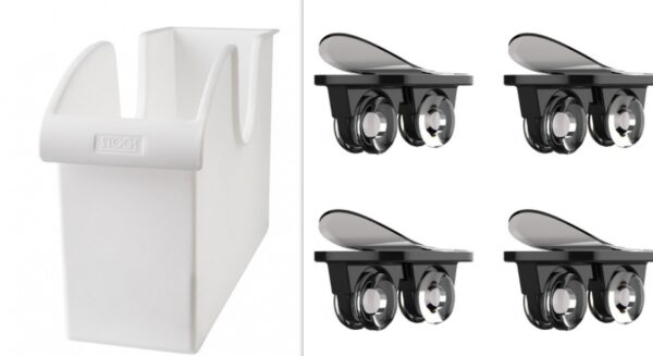 Kitchen Useful Special Storage Box Pulley Pot Cover Plastic Shelf Kitchen White Storage Box Spice Plate Rack Storage Shelf - Image 6