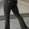 Yoga Fitness Flared Pants With Pockets Ins Fashion Slim High Waist Sports Trousers  Scrunch Butt Booty Workout Lifting Leggings - Image 5