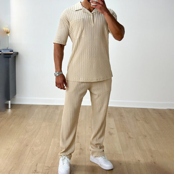 Fashion Casual Polo Short Sleeve Shirt Trousers Two-piece Set Men's Suit - Image 6