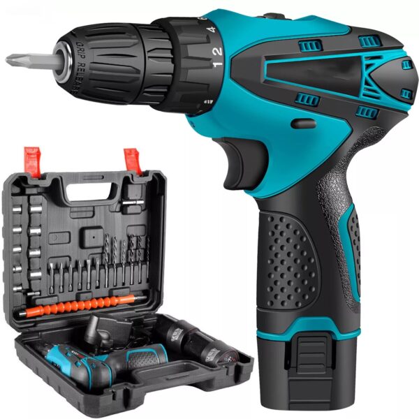 12V Cordless Drill Electric Screwdriver Power Driver Combi Drills Kit - Image 4