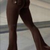 Yoga Fitness Flared Pants With Pockets Ins Fashion Slim High Waist Sports Trousers  Scrunch Butt Booty Workout Lifting Leggings - Image 7
