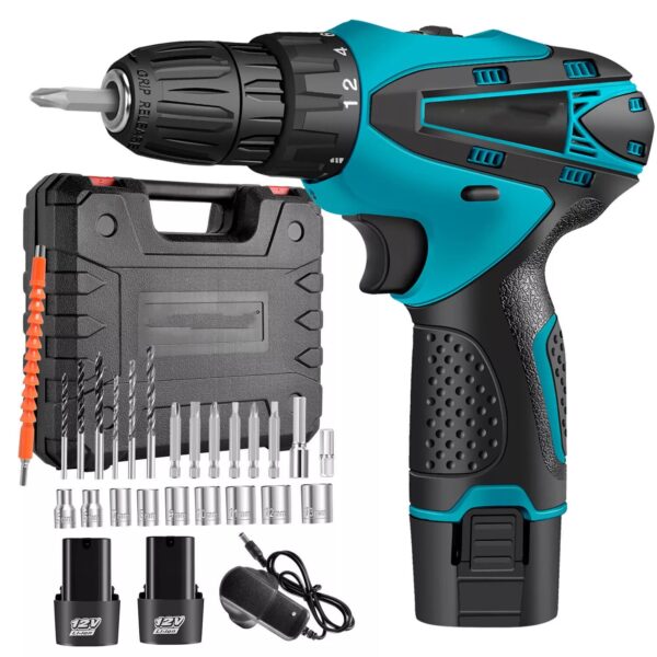 12V Cordless Drill Electric Screwdriver Power Driver Combi Drills Kit