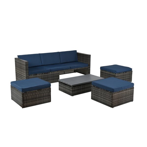 Patio Furniture, Outdoor Furniture, Seasonal PE Wicker Furniture,5 Set Wicker Furniture With Plywood - Image 5